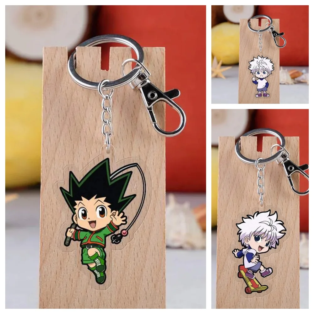 6cm Hunter x Hunter GON FREECSS Cartoon Keychains Killua Zoldyck Pendants Kurapika Keyrings Hisoka Bag Accessories