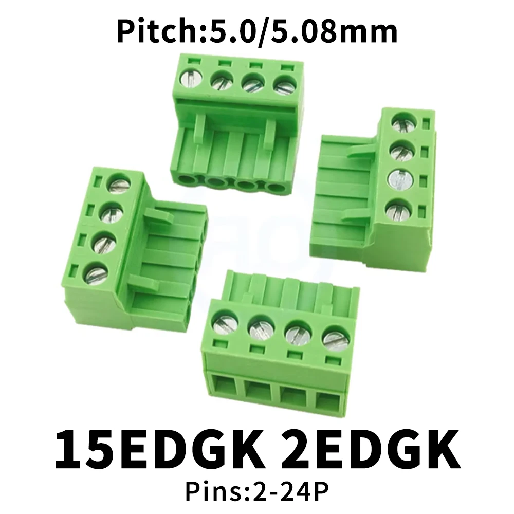 

(10 шт.) KF 2EDGK 5,08 мм 5,0 мм Вставной клеммный блок Разъем Phoenix 15EDGK 5,0/5,08 Огнестойкое отверстие Держатель Вилка 2 ~ 24 контакта