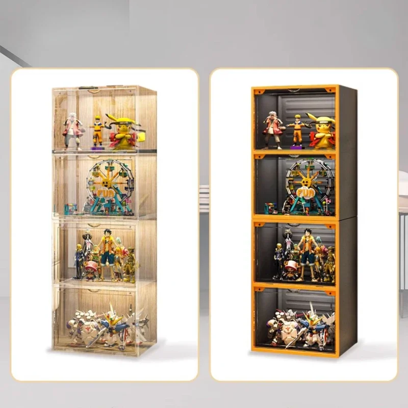 Large Capacity Figure Shelves Display Cabinets Dustproof Transparent Toy Organizer Box Household High-end Storage Organizer