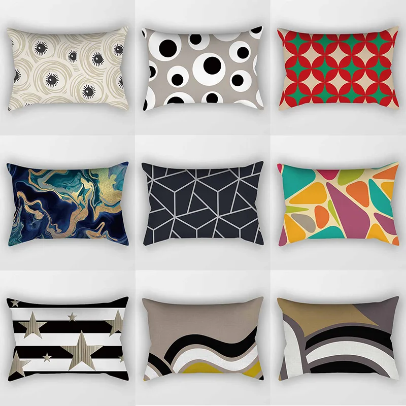 Beauty Geometry Pillow Covers High Quality Short Plush Velvet Rectangle Pillow Cases Room Decor Bedroom Pillow Covers Case