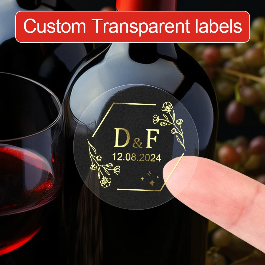 Personalized Transparent Gold Waterproof Labels - Baby Showers, Scrapbooking, Photo Albums - Durable Adhesive for DIY Crafts