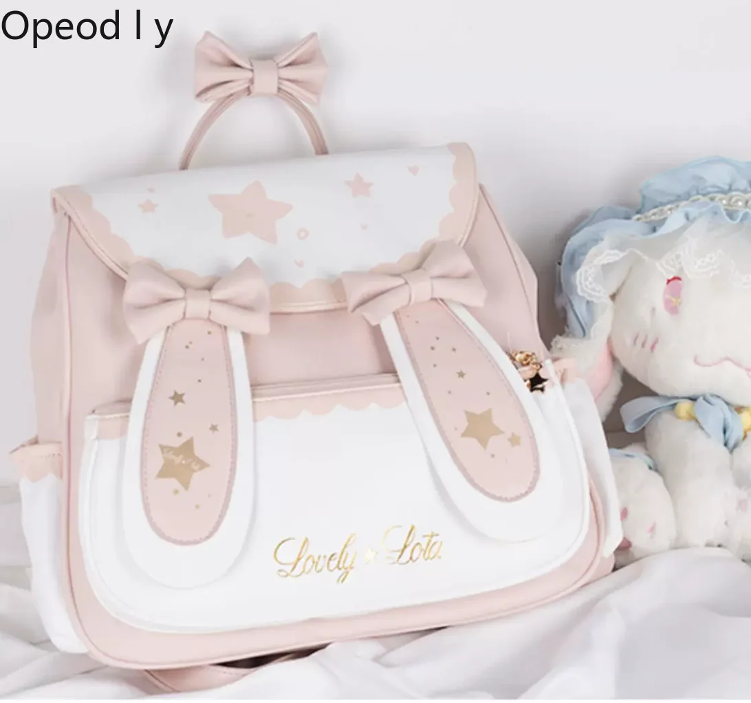 

Lolita original cute sweet cartoon rabbit ear backpack Japanese college style student commuting casual versatile crossbody bag