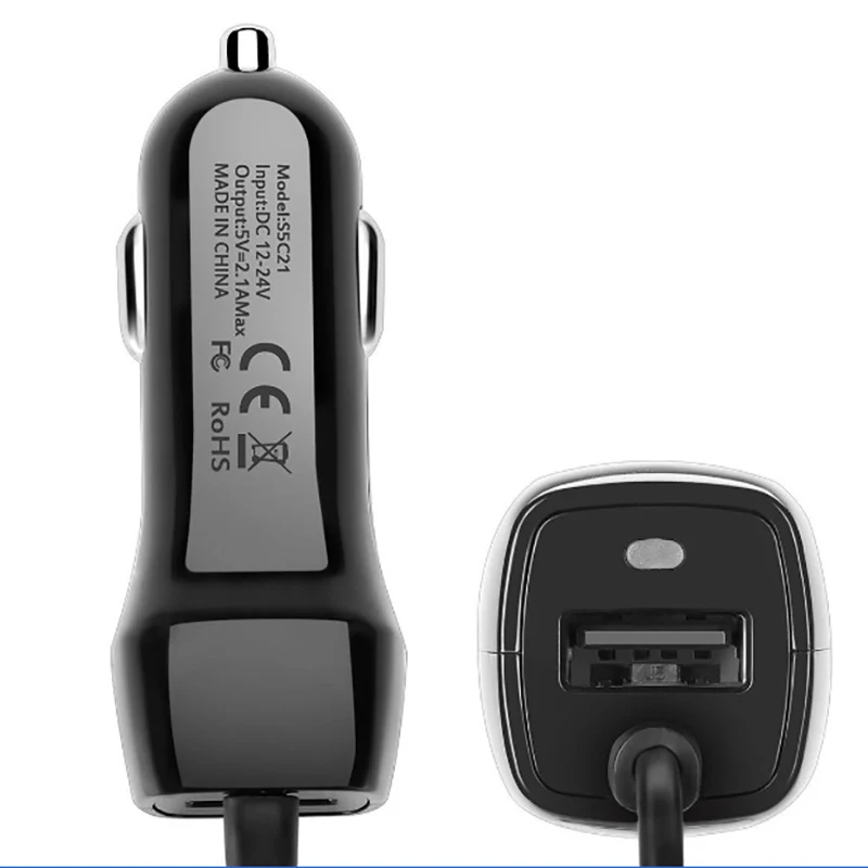 Ładowarka samochodowa typu C, adapter zasilania samochodowego Micro USB do iPhone 17 16 15, przedłużany kabel sprężynowy do Samsung Xiaomi Huawei, przewód do ładowania. — zdjęcie produktu 3
