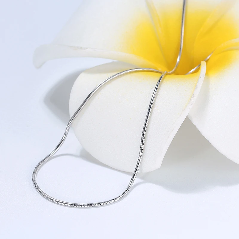 

ORSA JEWELS 925 Sterling Silver 1mm Snake Chain Necklace Women Men Round Snake Chain Collar Choker Simple DIY Jewelry Gift SC09