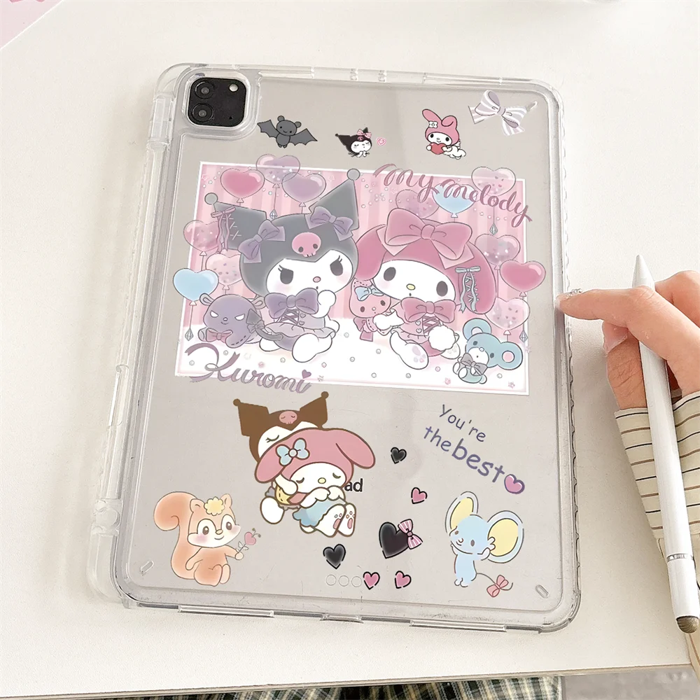 

Kuromi Melody Case For iPad Pro 11inch 2024 10th 10.9 A16 11th 2025 Air 6 5 4 3 9th 8th 7th 10.2 Mini 6 7 9.7 Transparent Cover