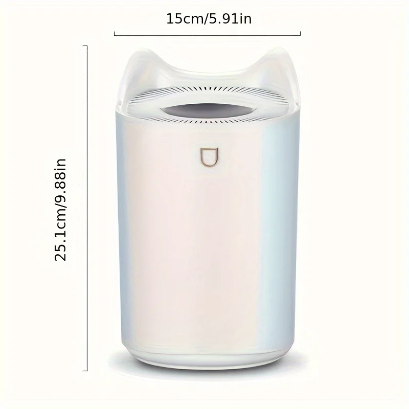 Umidificatore alimentato tramite USB da 1 pezzo con diffusore di oli essenziali, grande capacità di 111,59 once, nebbia fredda ad ultrasuoni, doppio ugello, funzionamento silenzioso