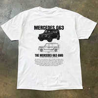 Xihai Plank Road T-shirt Short Sleeve MERCEDES G63 Car Printed White Opaque Loose Half Sleeve Top Oversized T Shirt Bored Ape