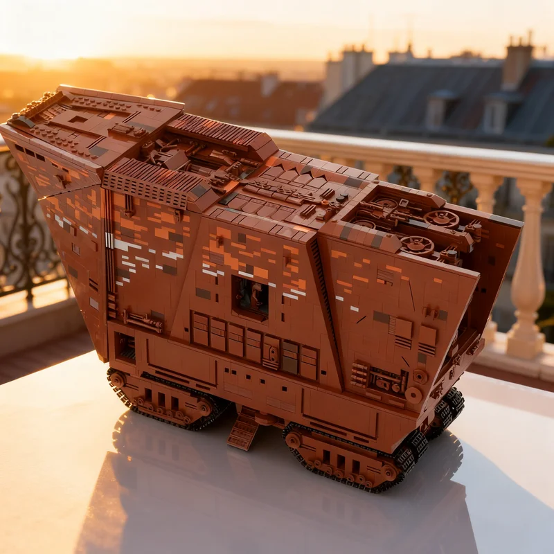 7346pcs MOC Star Battle Sandcrawler Model Christmas Gift Interior Decoration Craft Decorative Display Piece Living Room Accent