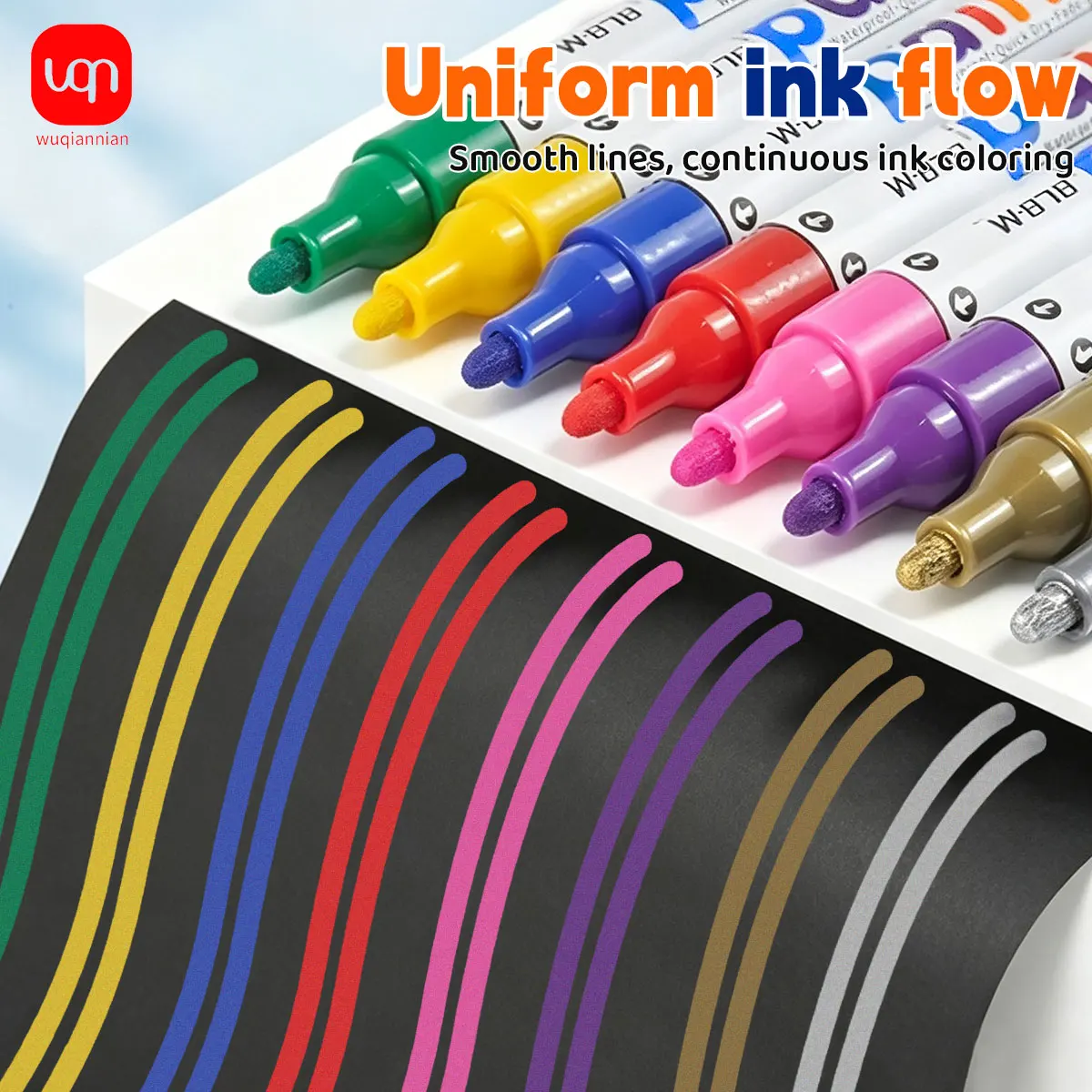 Multi-color Waterproof Paint Marker Pen Oil-Based Permanent Tire Marker for Wheels, Metal, Plastic, Wood, Glass DIY Art