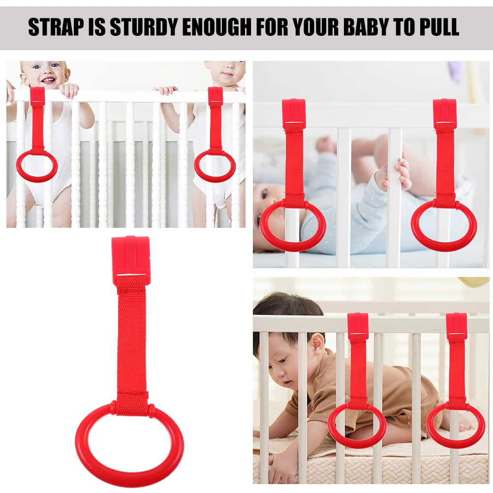

5 Pcs Baby Crib Toddler Pull Ring Children's Hanging Rings Handle up Toy Stand Red Stands Assist Sensory Training Equipment