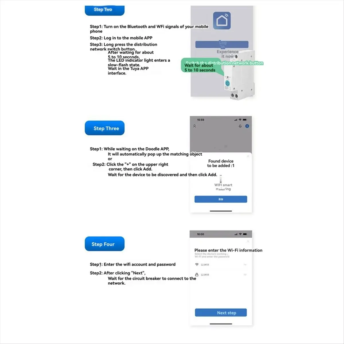 TUYA WiFi Smart Switch Energy Meter 63A 1P+N Kwh Metering Monitoring Circuit Breaker Timer Relay MCB