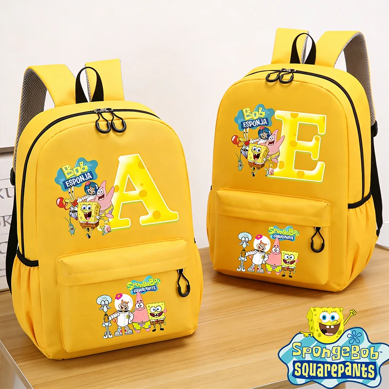 

SpongeBob Boy Girl School Bag Cartoon Anime Knapsack Teenager SquarePants Backpack Student Book Bag Rucksack Stationery Storage
