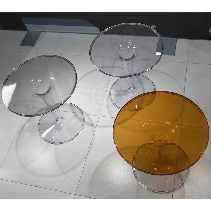 Acrylic Edge Table Nordic Simple Transparent Tea Table Balcony Small Round Table Creative Corner Table Modern Small Coffee Table