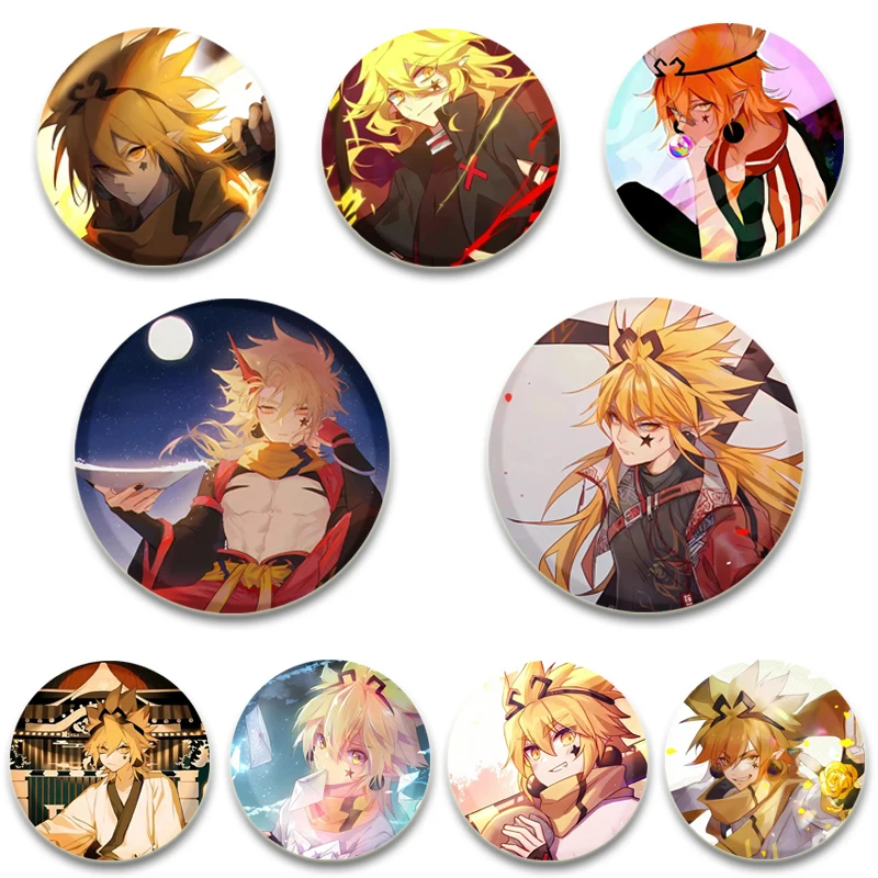 Anime Aotu World Tinplate Soft Button Brooch Creative Character Badge Buckle Pins for Clothes Bag Decoration Jewelry Accessories