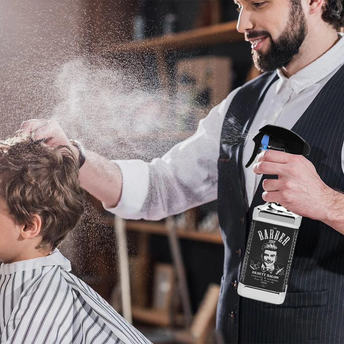 Barbershop Plating Hairdressing Mist Spray Bottle Hairdresser Refillable Spray Bottle Salon Barber Hair Care Tools Accessory