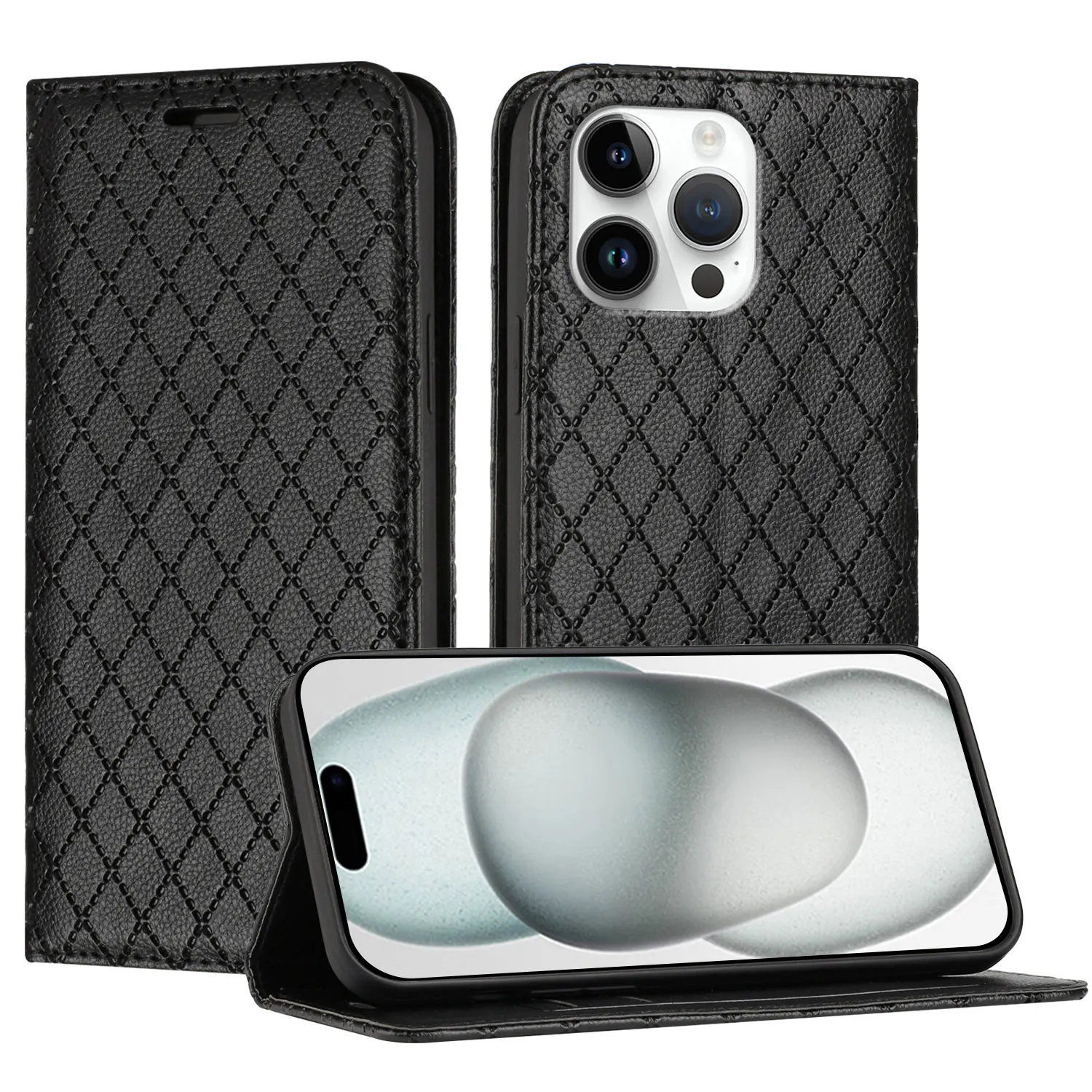 

Роскошный кожаный чехол с магнитной подставкой и несколькими картами для iPhone 16, 15, 14, 11, Pro Max 14, 15 Plus 12, 13 Mini X XS XR Cover