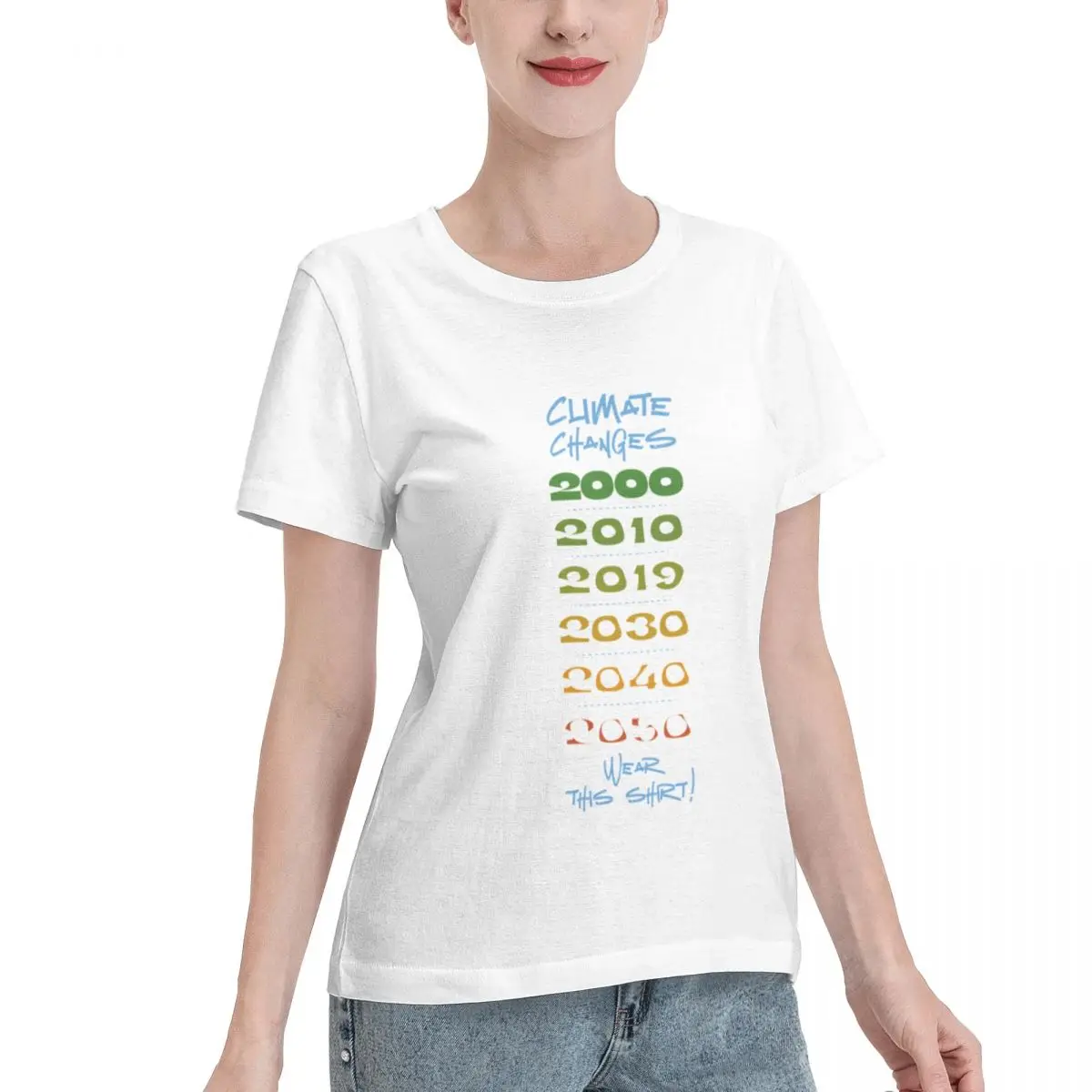 Discount Wear A Shirt To Support And Raise About Climate Change Women's T-shirt Gothic Blank T Shirt