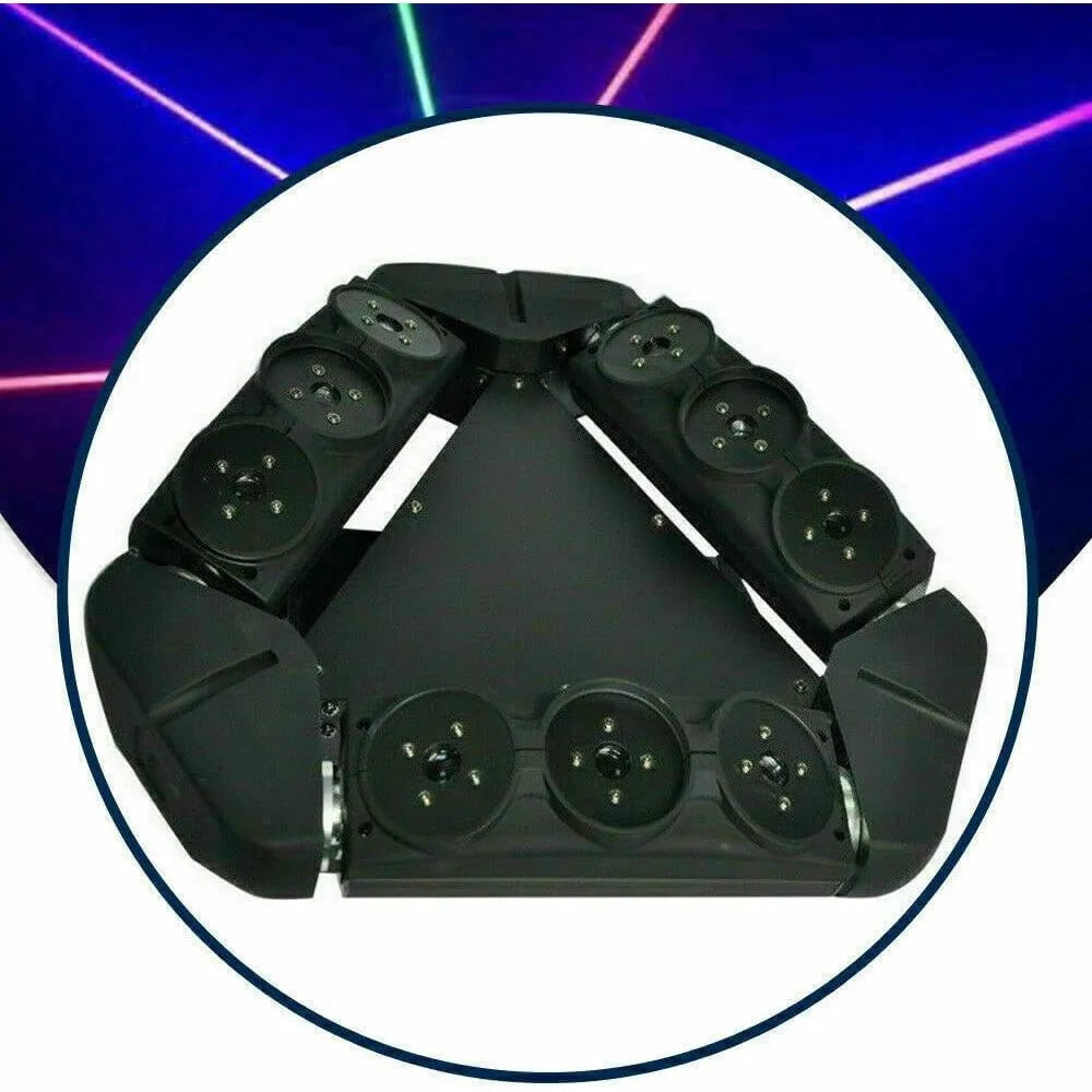 TFCFL 4 in 1RGBW 9 Mata Lampu Panggung Moving Head Party Light, Lampu Sorot/Pinspot 160W untuk DJ Party, 8/16 Channel