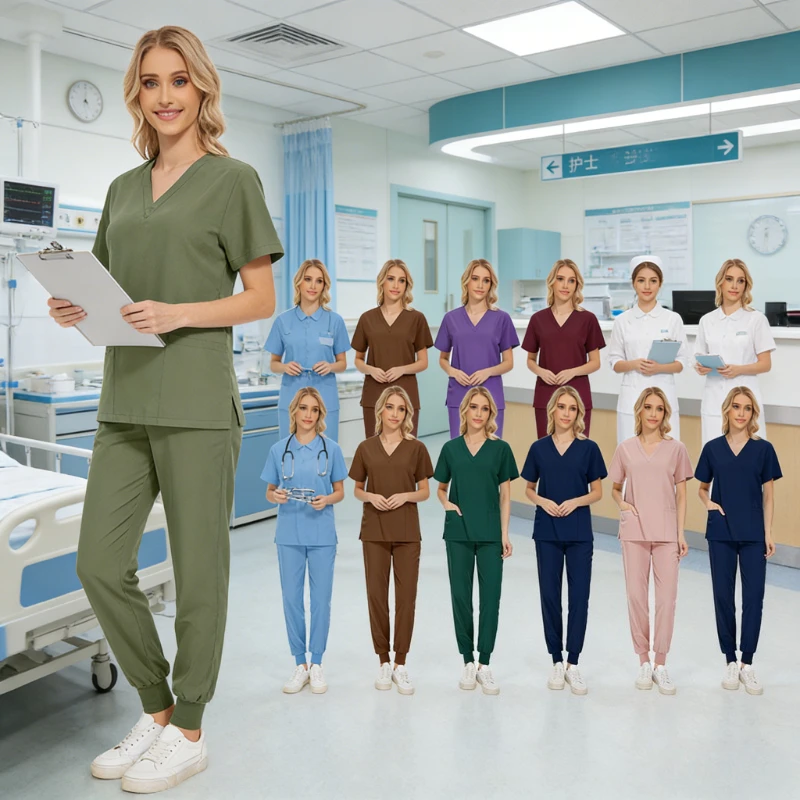 female-comfortable-scrub-uniform-stretch-quick-dry-material-suitable-for-operating-room-medical-teams-and-healthcare-workers