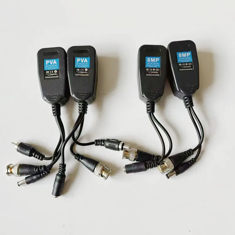 2 IN 1 BNC TO RJ45 HD Video Power Balun Transceiver to CAT5e 6 Connector 3 IN 1 Twiisted Pair For AHD/CVI/TVI/CVBS Camera