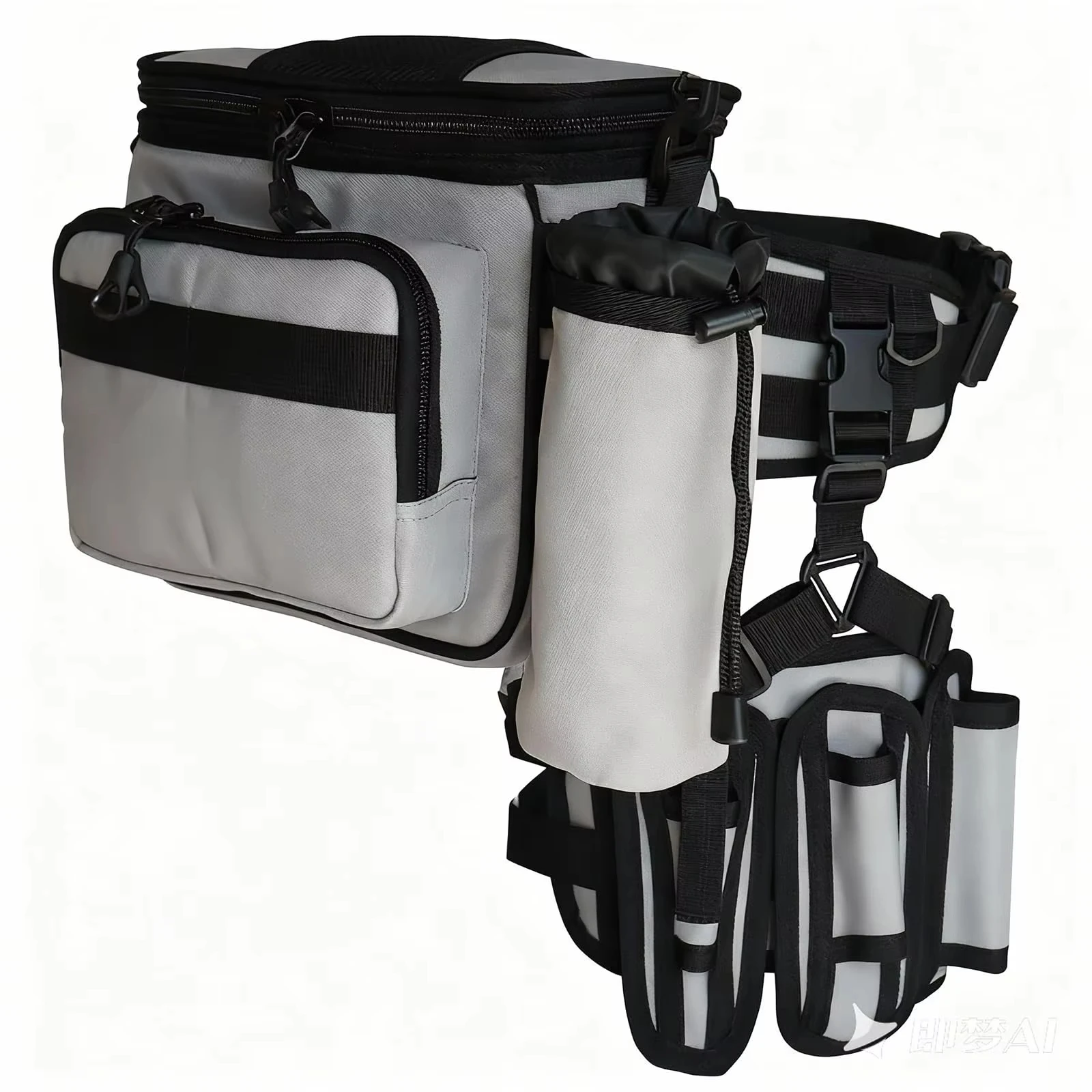 Tactical Fishing Hunting Fanny Pack MOLLE System Utility Waist Bag Pouch with Water Bottle Holder for Field Gear Bait Men Women