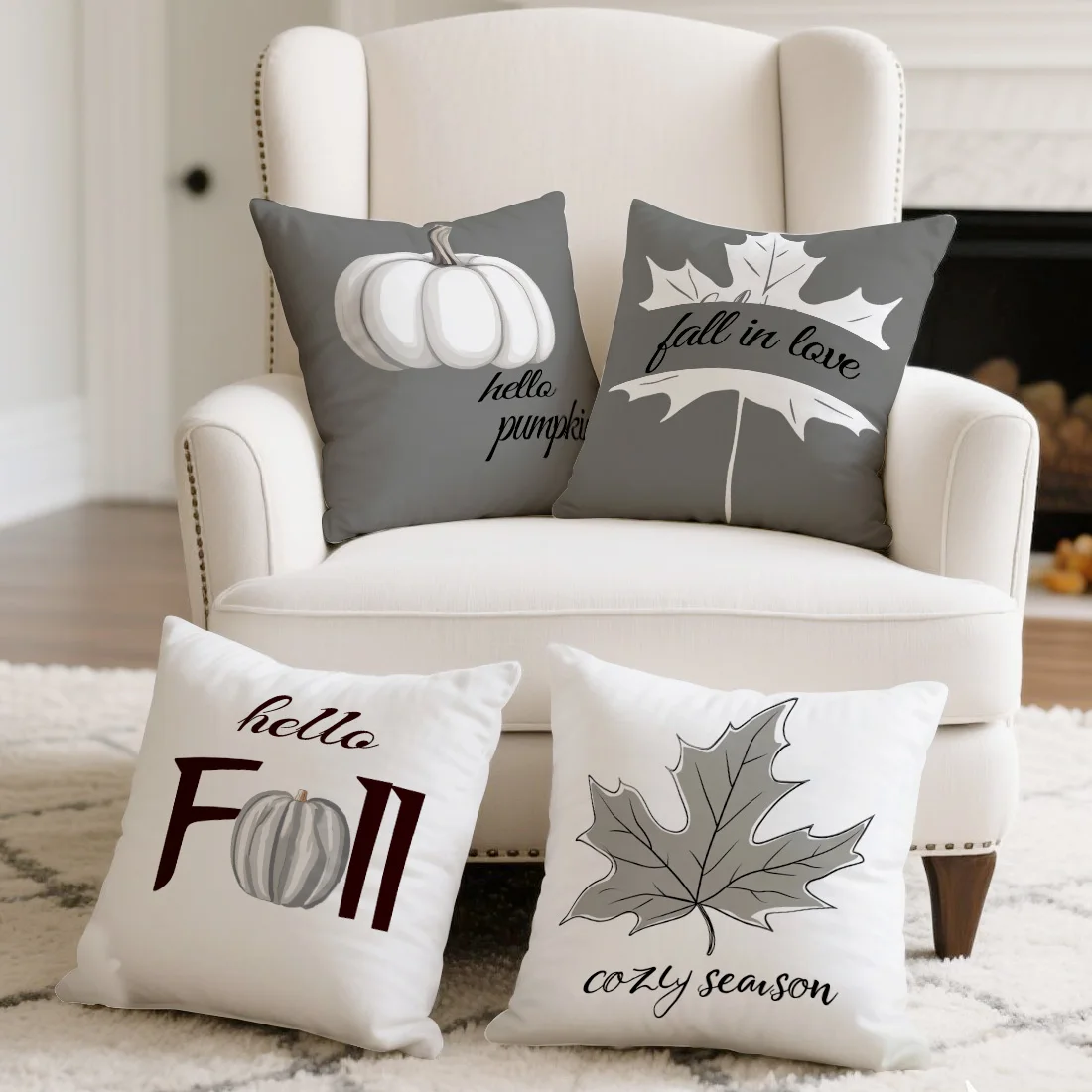 Hello Pumpkin Cushion Pillowcase Printed Polyester 45x45cm Throw Pillowcover Decorative Sofa Cushion Pillowslip Home Decor