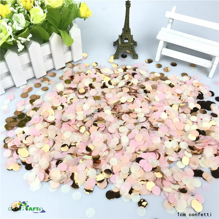 1000pcs/bag 1cm paper Confetti Mix Color for wedding birthday party decoration round Tissue for clear balloons