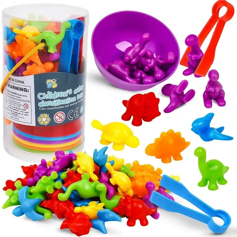 Children's Cognitive Toys Rainbow Counting Soft Rubber Early Education Montessori Enlightenment Mathematics Bucket Teaching Aids