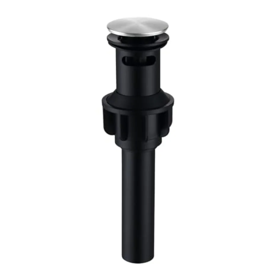 Brushed Bathroom Sink Drain with Overflow Pop Up Sink Drain Stopper for Sink Faucet Vessel Vanity Sink Drain Strainer with Hair