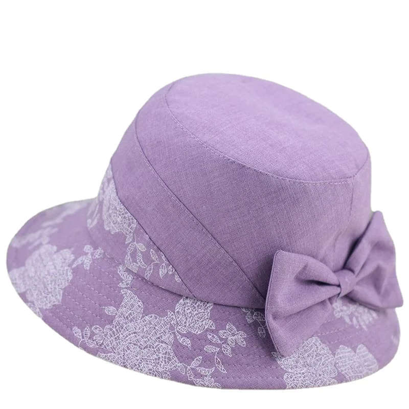 Elder Women\'s Hats Spring and Autumn Mother Sun Hat Big Eaves Cloth Single Cap Elderly Grandmother Sun Hat Summer