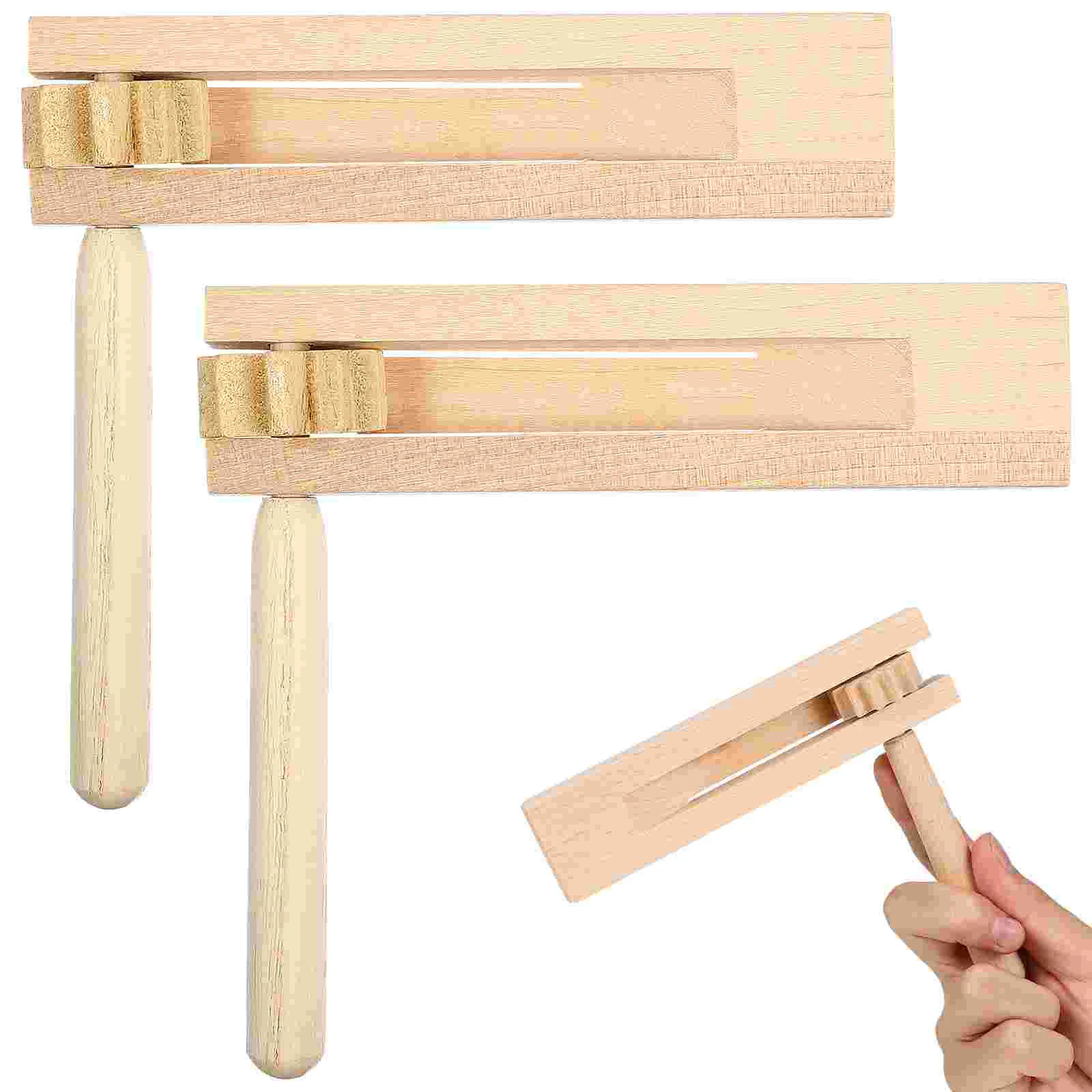 2 Pcs Soundboard Noise Maker Matraca Toy Musical Instrument Ratchet Toys Wooden Traditional