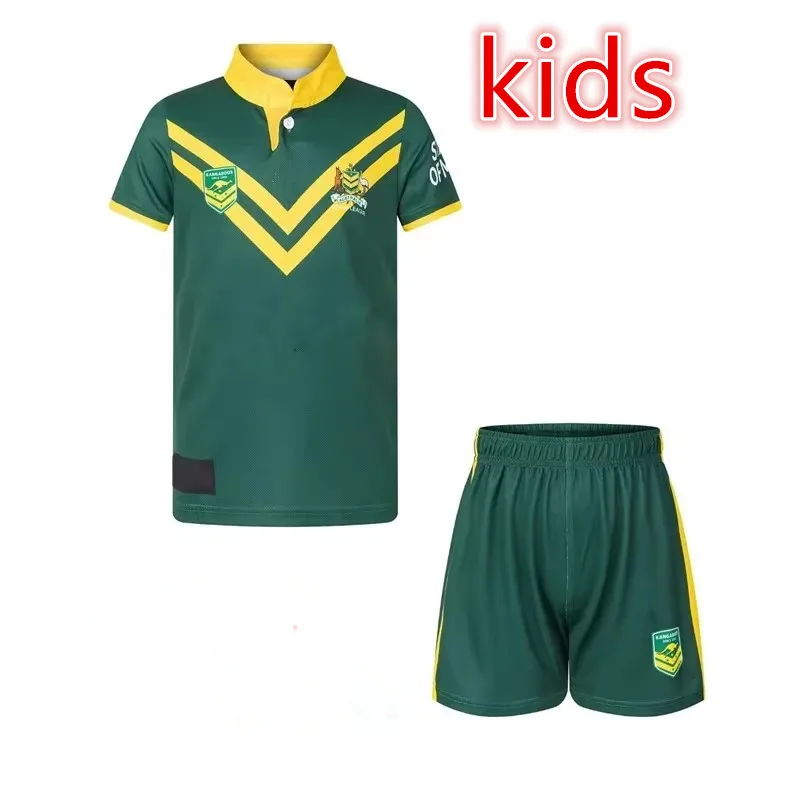 2024/25 Australia Wallabies Kids Kit Home Rugby Jersey Size: 16-26 （Print Custom Name Number）