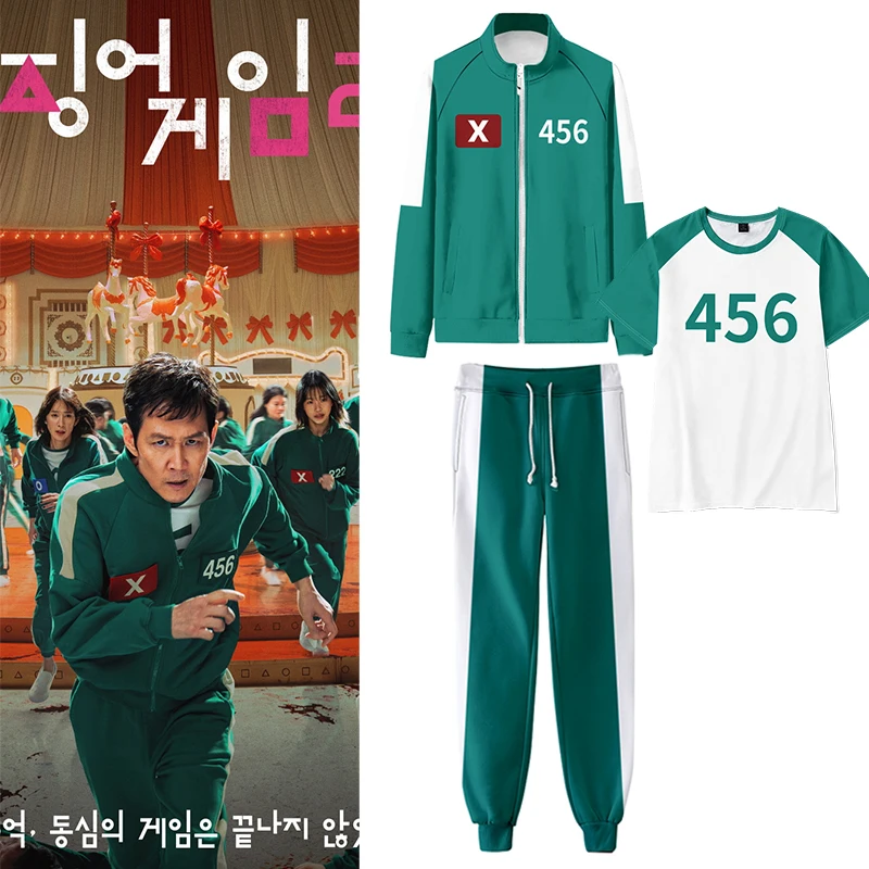 2025 New Horror TV Adult Squid Seong Gi-hun 456 Tracksuit Cosplay Cosplay Hwang In-ho 001 Jacket Lee Myung-gi Player Costume