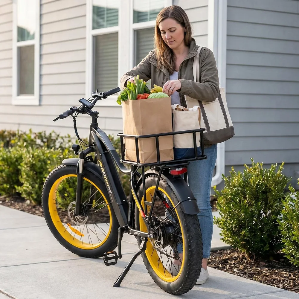 Schnell abnehmbarer Fahrradkorb für den Gepäckträger – Große Kapazität für E-Bikes und Fahrräder – Ideal für Reisen und Einkäufe – Detail 11