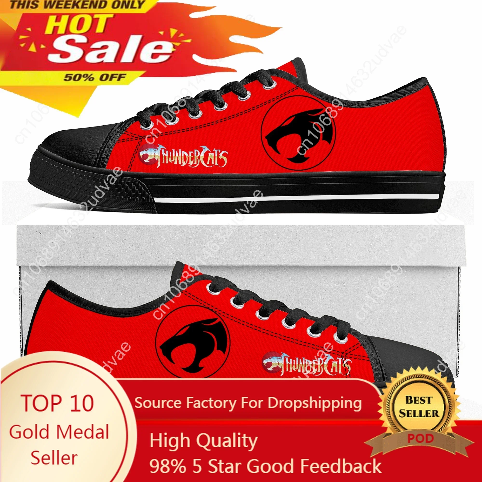 Thundercats Cartoon Manga Low Top Sneakers Mens Womens High Quality Canvas Sneaker Couple Shoes Custom Black Shoe