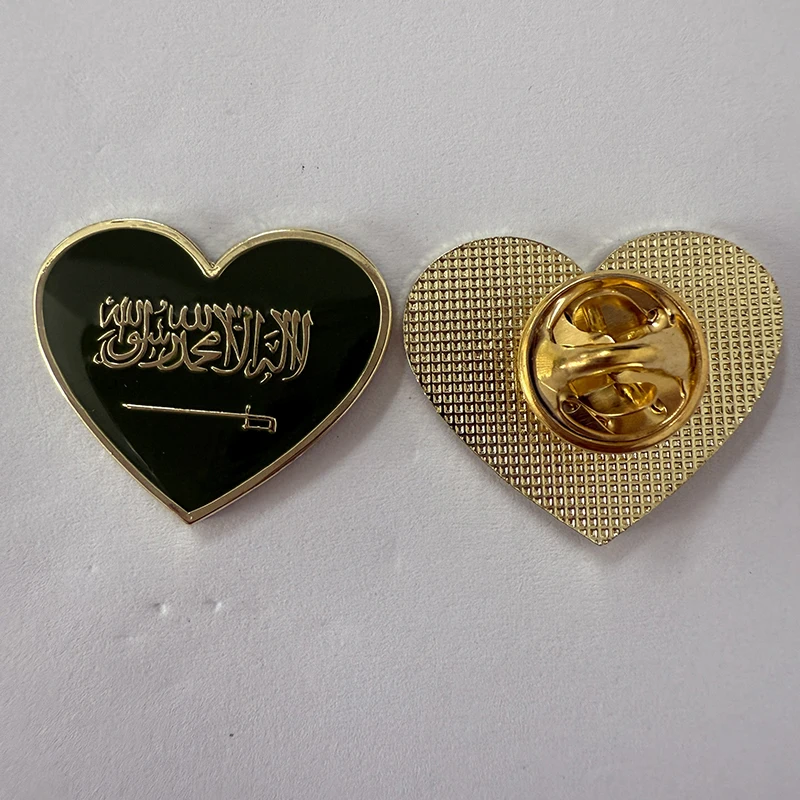 1-5-10-50-100PCS Saudi Arabia Badge Flag Brooch National Flag Lapel Pin International Travel Pins Collections