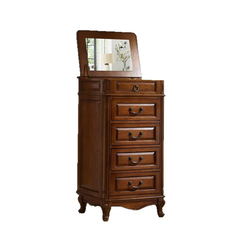 

American style, solid wood multi-functional jewelry cabinet, master bedroom storage