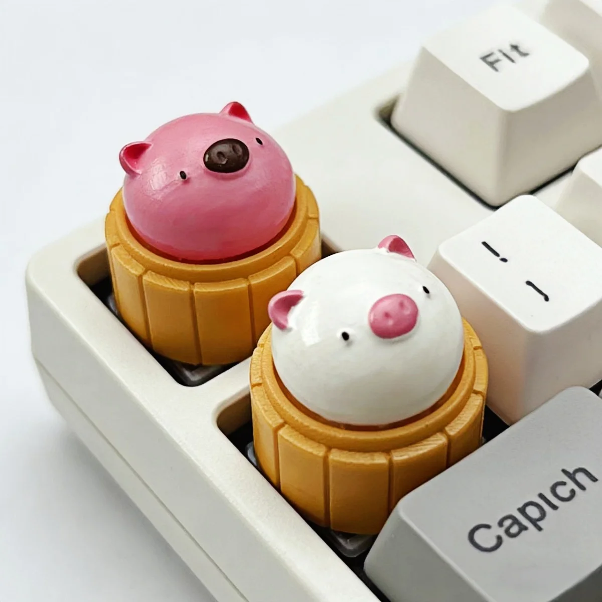 DIY Delicious Stuffed Bun Pig Design Keycap Game Mechanical Keyboard Personality Artisan Keyboards Cute Keycap Girl Gift