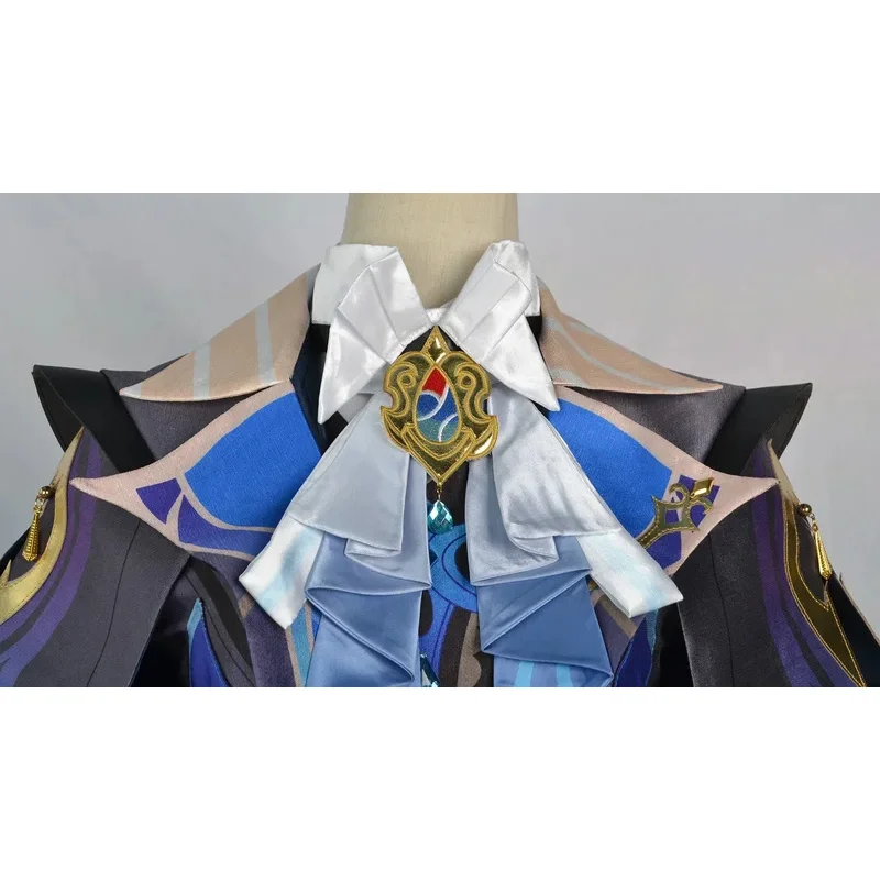 ZA01 【Wetrose】In Stock Neuvillette Cosplay Costume Genshin Impact Fontaine Hydro Dragon Archon Set Wig Nyovillet HaZa0@