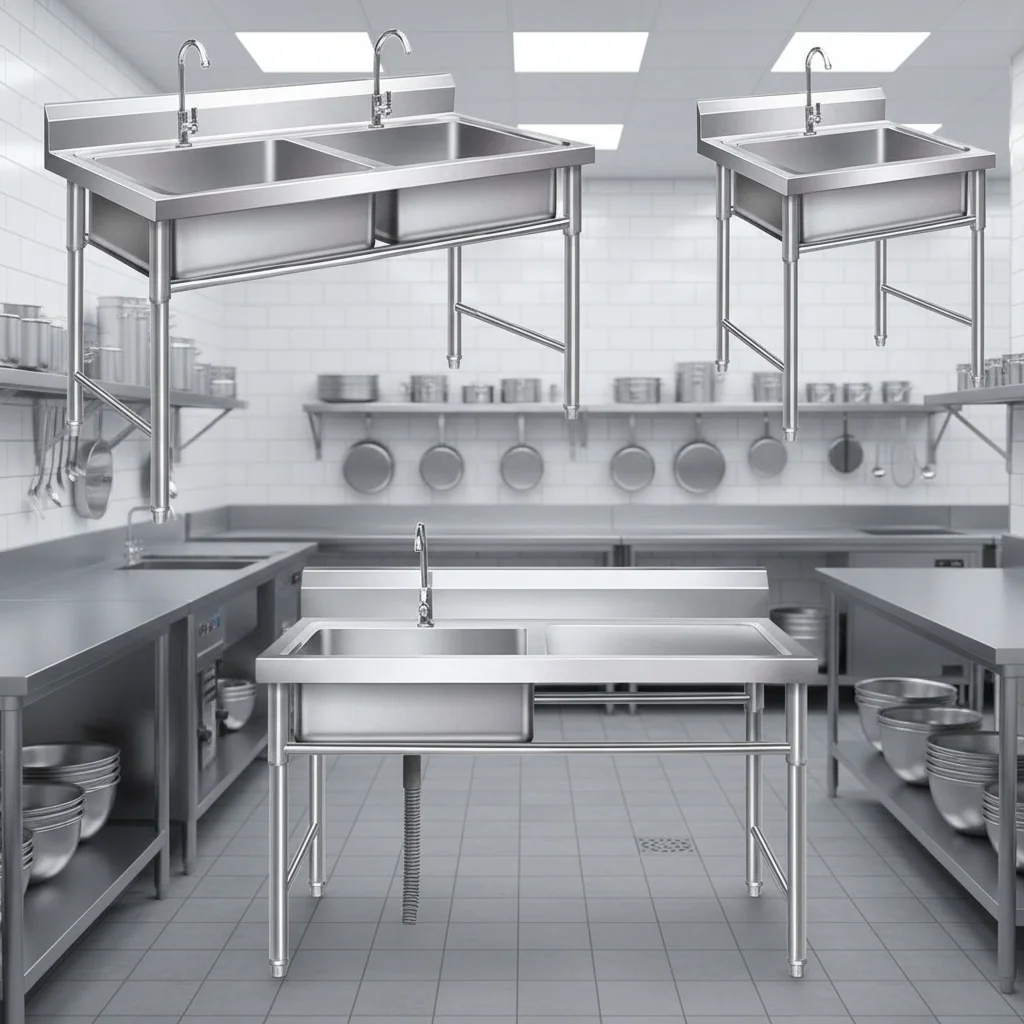 Singapore Hot Selling  Standard Size High Quality Low Price Double Bowl Commercial Stainless Steel Kitchen Workstation Sink