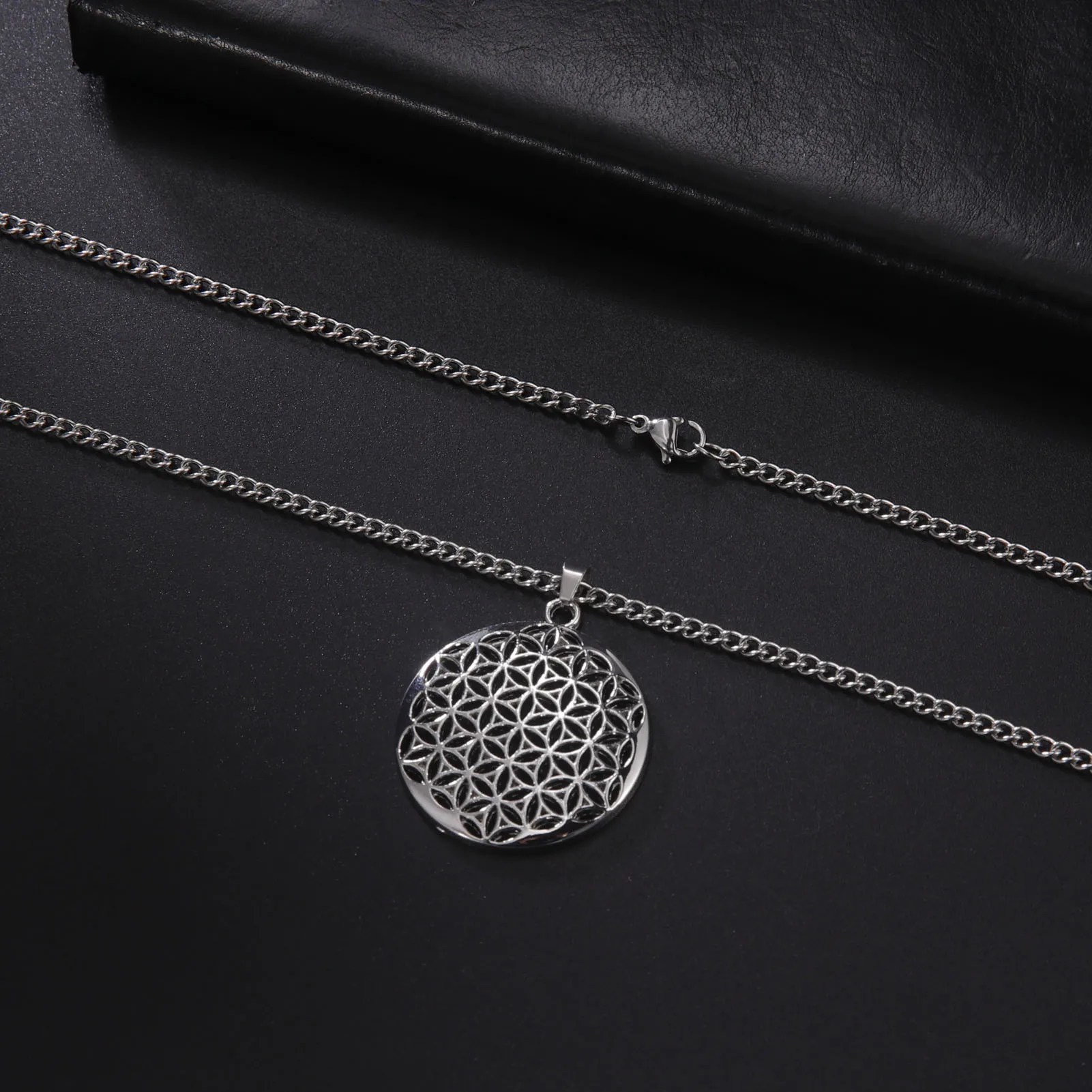 Fishhook Flower Of Life Necklace Supernatural Amulet Talisman Egyptian Style Hope Chain Gift For Man Woman Pendant Jewelry