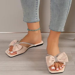 Ladies Shoes 2023 Fashion Modren Samdals Women Peep Toe Women's Slippers Summer Butterfly-knot Slippers Women Flat Slippers