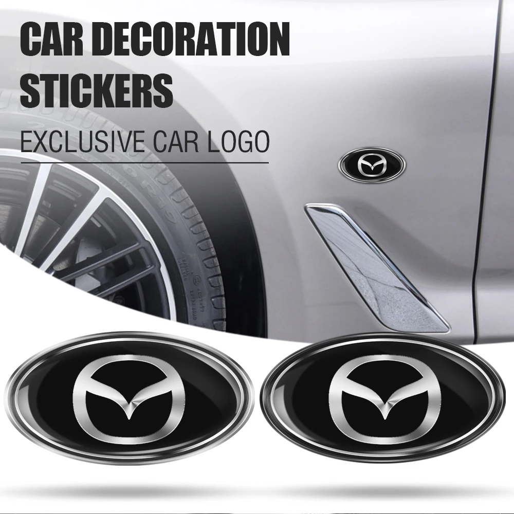 3D ABS Aluminum Car Sticker Body Trunk Decoration Sticker Accessories For Mazda 2 3 7 Axela CX-5 CX-3 CX-7 MPS MS Atenza Demio