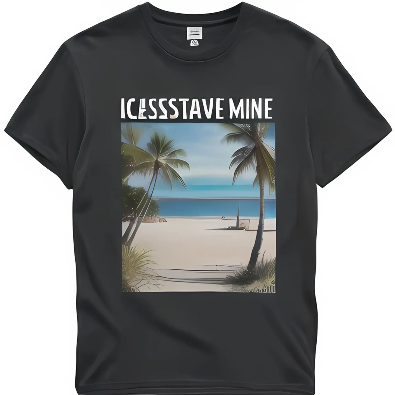 

South Beach Miami Vibes Black T-Shirt with Palm Trees Andreev Style