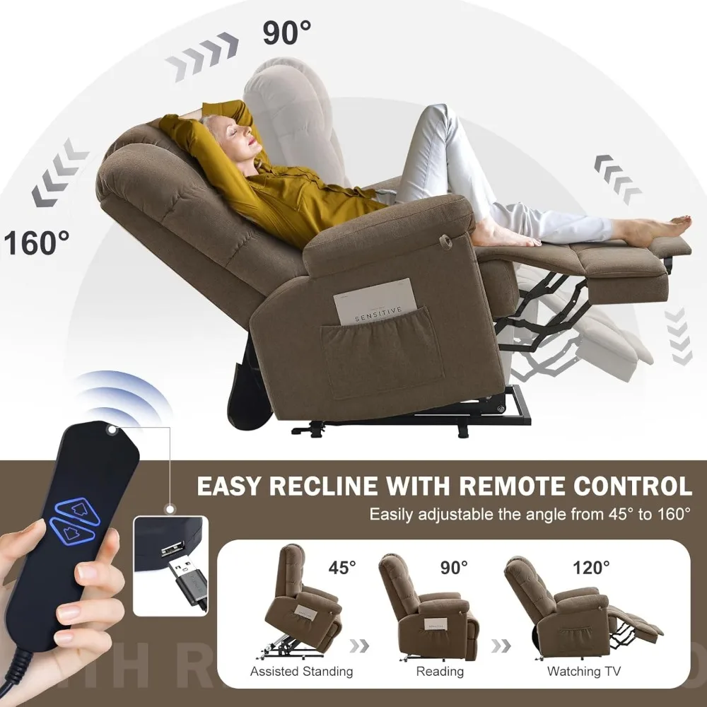 Fauteuil inclinable à levage électrique avec repose-pieds arc-en-ciel, chaise élévatrice en chenille, grande taille, métropolitain, massage pour les hommes et les femmes, salon