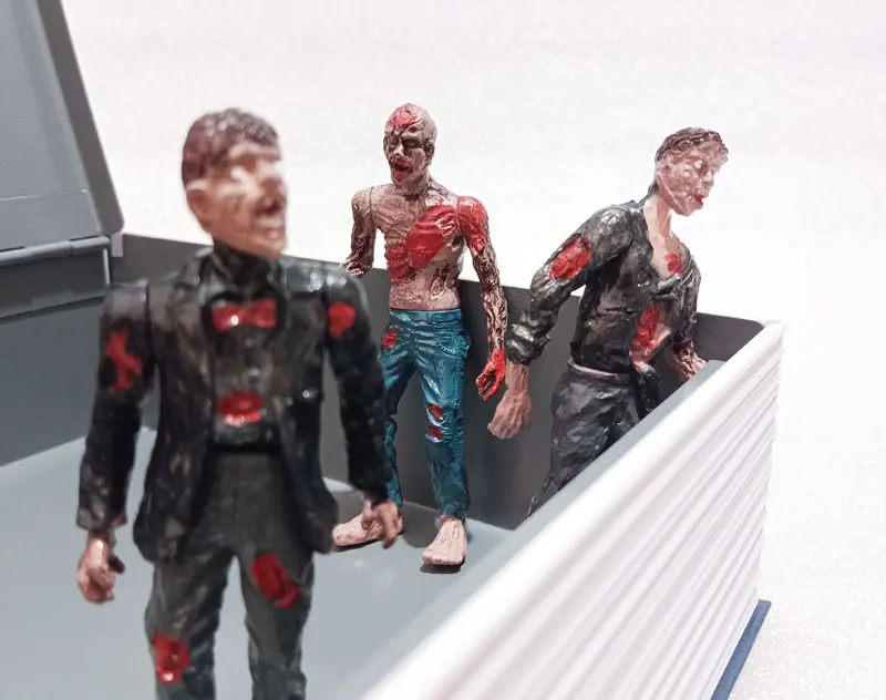 1 Set of 6 10cm Simulated Zombie Toys, Colorful Detachable Movable Joints, AI Plastic Model for Spoofing Zombie Movie Video Prop