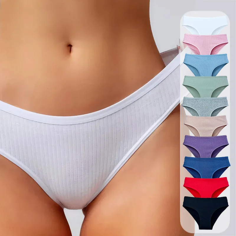 

Solid color classic thread triangle underwear for women, pure cotton underwear for women, breathable underwear for women, wholes