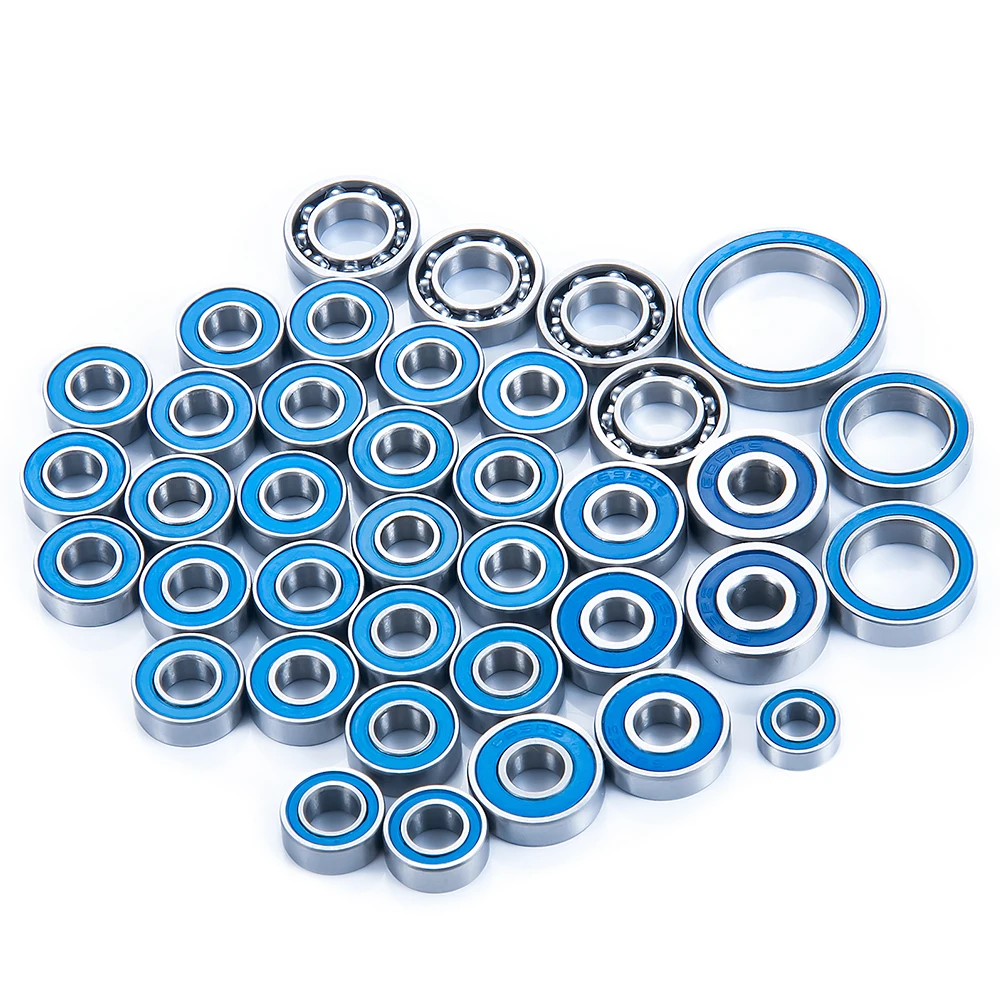 AXSPEED 38Pcs Chrome Steel Bearings Metric Rubber Sealed for 1/10 Axial SCX10 III AXI03006 Gladiator AXI03007 Wrangler RC Car