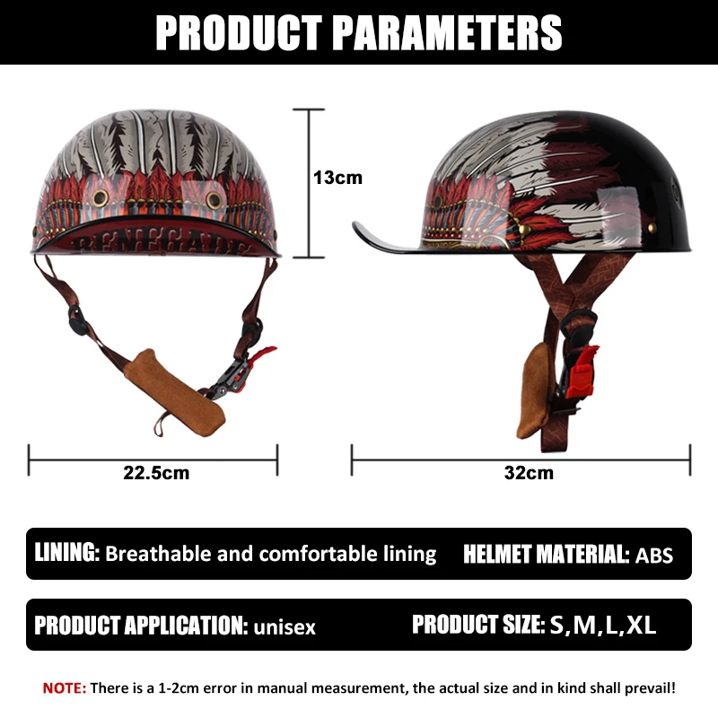 2024 Baseball Cap Helmet Motorcycle Vintage Retro Helmets Summer Open Face Scooter Cruiser Chopper Gangster