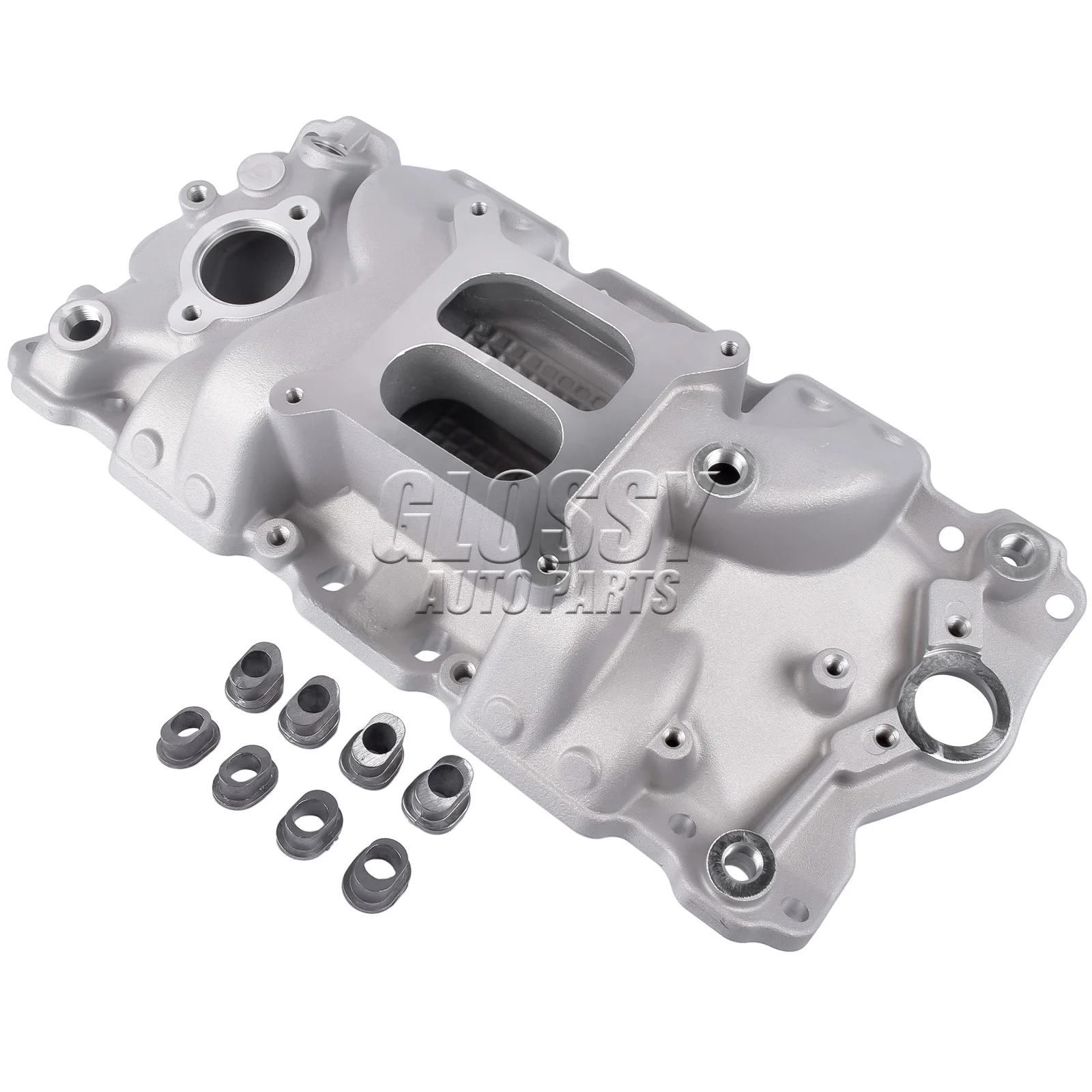 Glossy Dual Plane High Rise Intake Manifold For SBC V8 305 327 350 400 1957-1986 52021